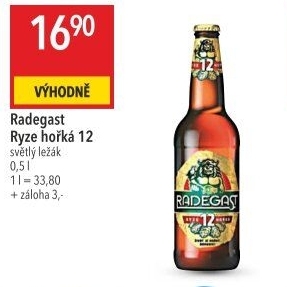 Pivo světlý ležák 12° Ryze hořká Radegast