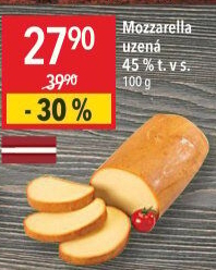 Sýr Mozzarella cihla uzená 45%