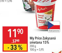 Zakysaná smetana 15% My Price