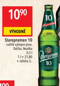 Pivo světlé výčepní 10° Staropramen