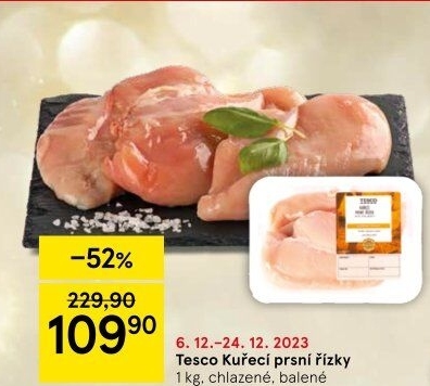 Kuřecí prsní řízky Tesco