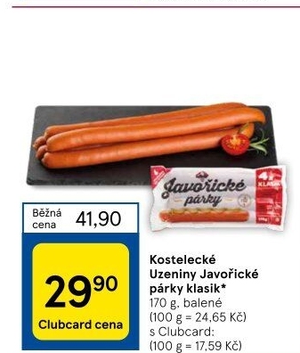Párky javořické Kostelecké uzeniny