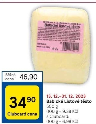 Těsto listové babické Šetra