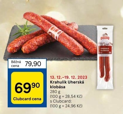 Uherská klobása Krahulík
