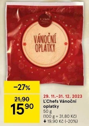 Vánoční oplatky L'