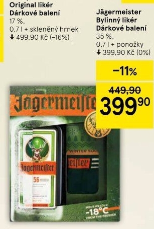 Bylinný likér Jägermeister - dárkové balení