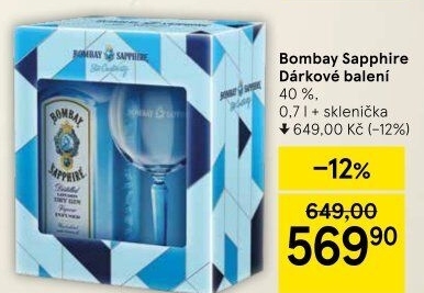 Gin Sapphire Bombay Spirits - dárkové balení