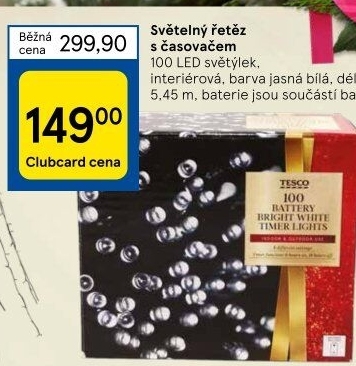 LED světelný řetěz Tesco
