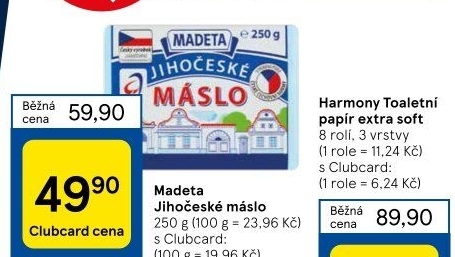 Máslo Jihočeské Madeta