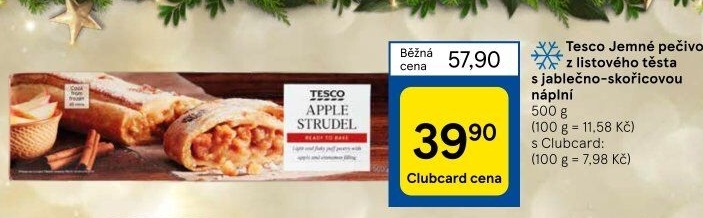 Pečivo z listového těsta mražené Tesco