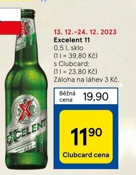 Pivo světlý ležák 11° Excelent