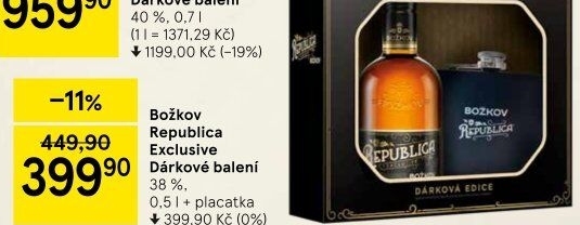 Rum Republica Exclusive Božkov - dárkové balení
