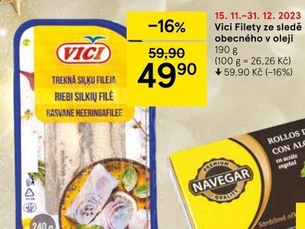 Sleď filety v oleji Vici