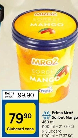 Sorbet v kelímku Mrož Prima
