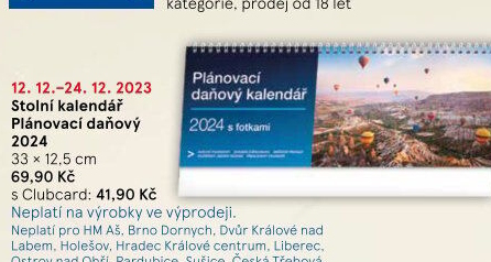 Stolní plánovací kalendář