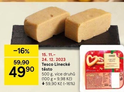 Těsto linecké Tesco