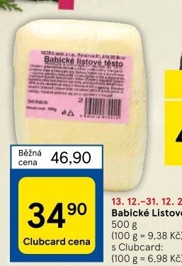 Těsto listové babické Šetra