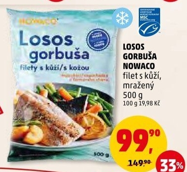 Losos Gorbuša filety mražený Nowaco