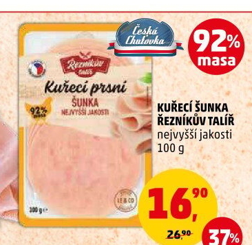 Šunka kuřecí nejvyšší jakosti Řezníkův talíř