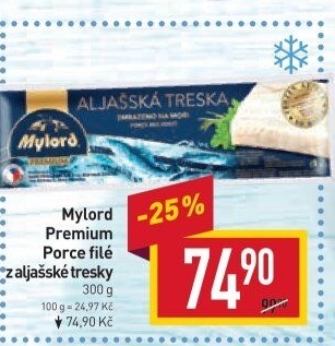 Aljašská treska filé bez kosti mražené Premium Mylord
