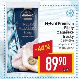 Aljašská treska filety mražená Premium Mylord