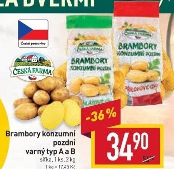 Brambory konzumní pozdní Česká farma