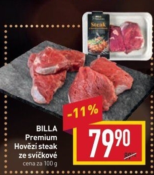 Hovězí steak ze svíčkové Billa Premium