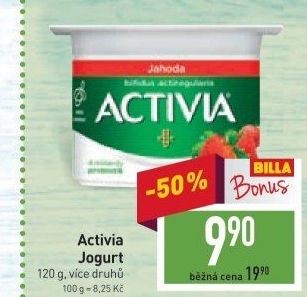 Jogurt ochucený Activia Danone