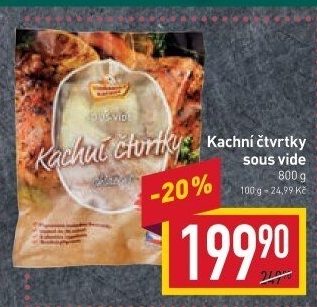 Kachní čtvrtky Sous vide Vodňanská kachna