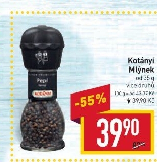 Mlýnek s kořením Kotányi
