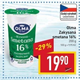 Smetana zakysaná Olma 16%
