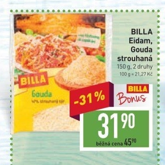 Sýr strouhaný Eidam Billa