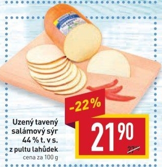 Sýr uzený salámový 44% Jihočeský Madeta