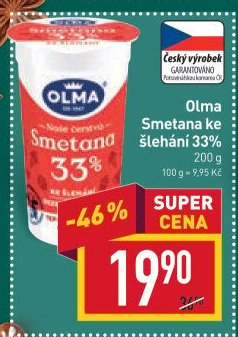 Smetana ke šlehání Olma 33%