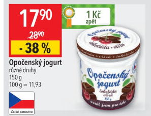 Jogurt ochucený Opočenský Bohemilk