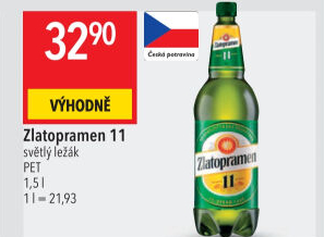 Pivo světlý ležák 11° Zlatopramen