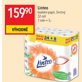 Toaletní papír 3vrstvý Linteo