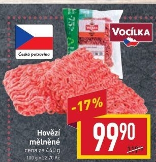 Hovězí mleté maso Vocílka