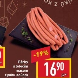 Párky s telecím masem Kostelecké uzeniny