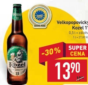 Pivo ležák 11° Velkopopovický Kozel