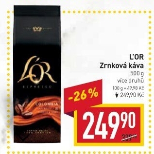 Zrnkové kávy L'