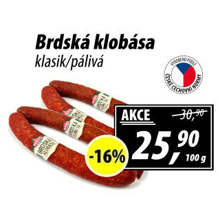Brdská klobása pálivá Příbramská uzenina