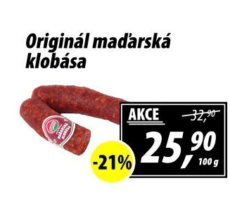 Maďarská klobása originál Příbramská uzenina