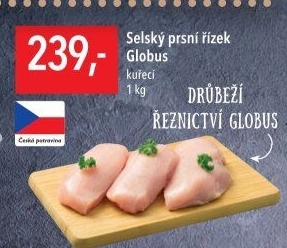 Selský kuřecí prsní řízek Globus