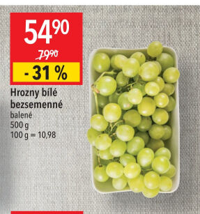Hrozny bílé bezsemenné
