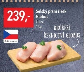 Selský kuřecí prsní řízek Globus