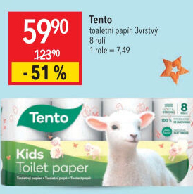 Toaletní papír 3vrstvý Kids Tento