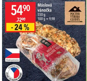 Vánočka máslová Globus