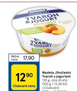 Dezert tvaroh s jogurtem jihočeský Madeta