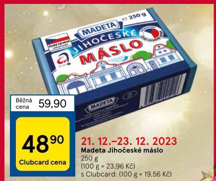 Máslo Jihočeské Madeta